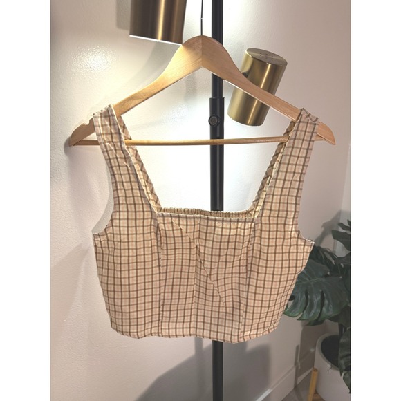 Billabong Tops - Billabong square neck tank plaid cotton summer top bohemian girl next door style